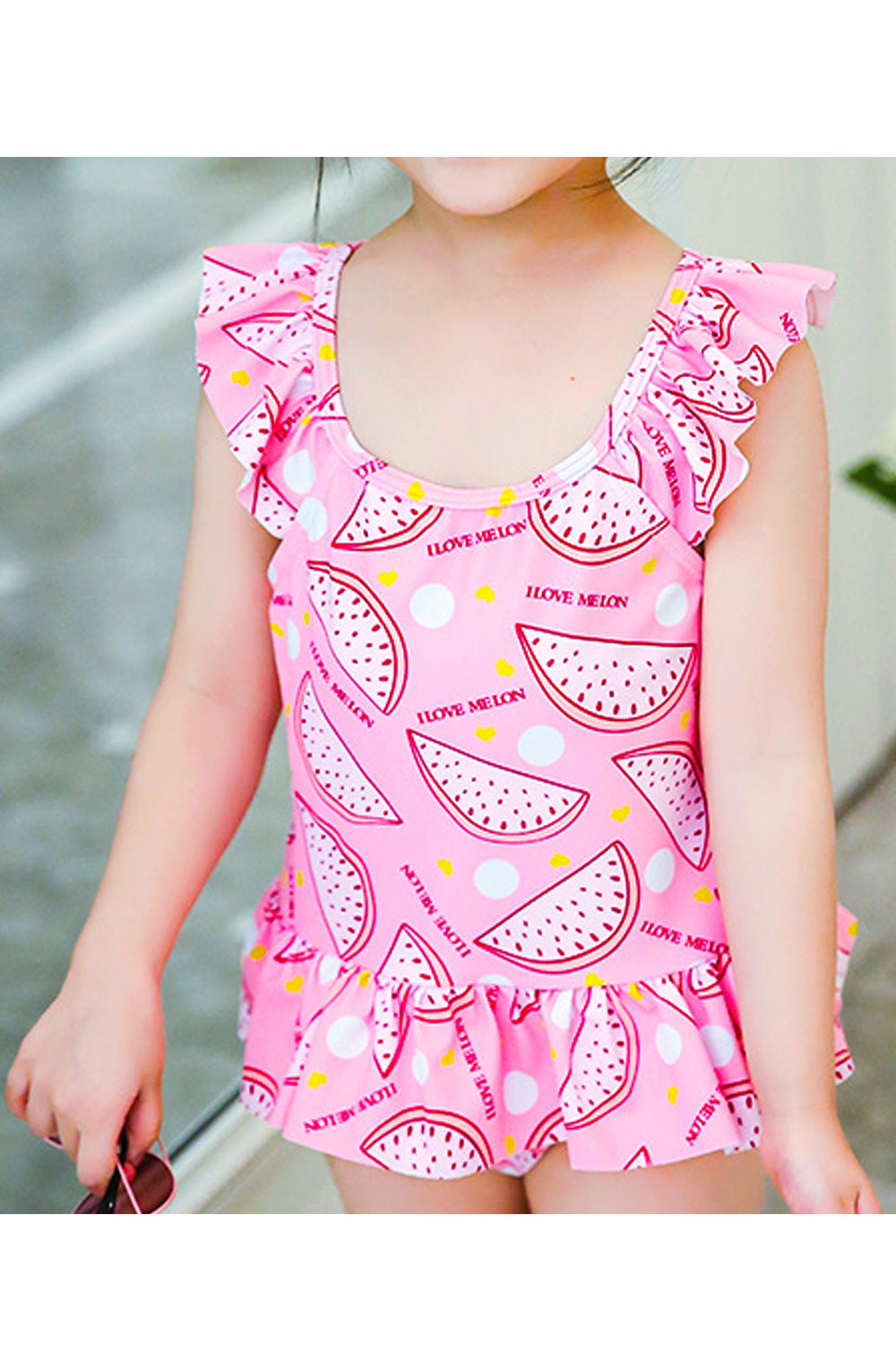 Baby Girls Printed Cross Back Adjustable Strap One Piece Swimwear