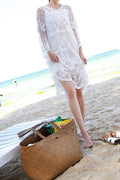 Women Mid Length Thin Breathable Beach Cover-Up