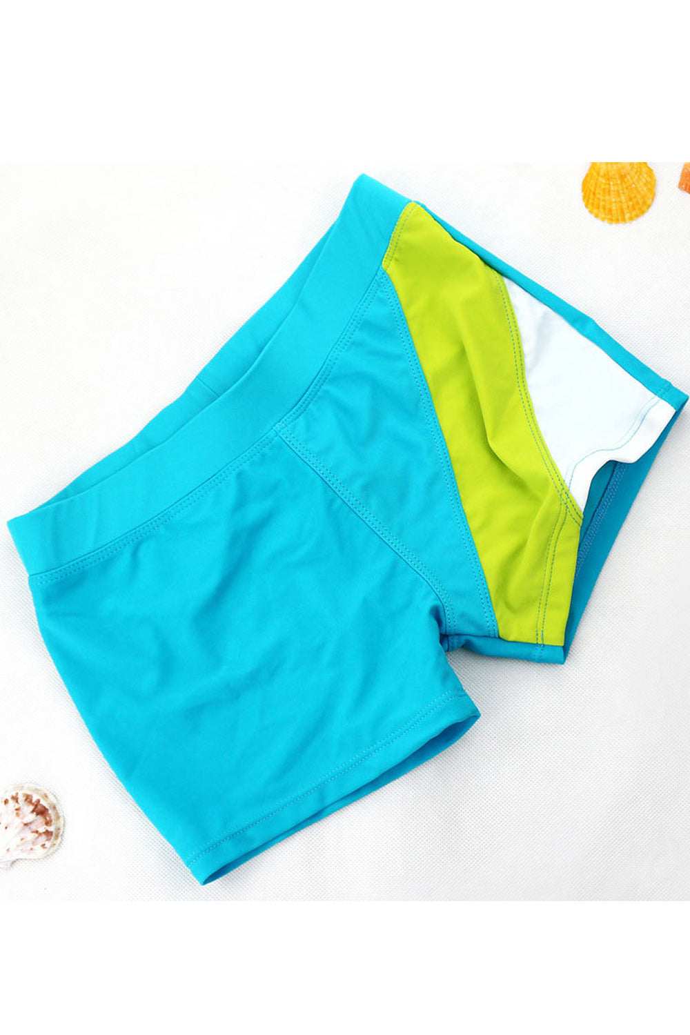 Kids Boys Elastic Waistline Boxer Style Elegant Swim Short