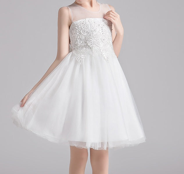 Princess Evening Dress for Girls – Fluffy Yarn Skirt | Flower Girl | Host | Piano Performance - RAC25ZB276GDRESS