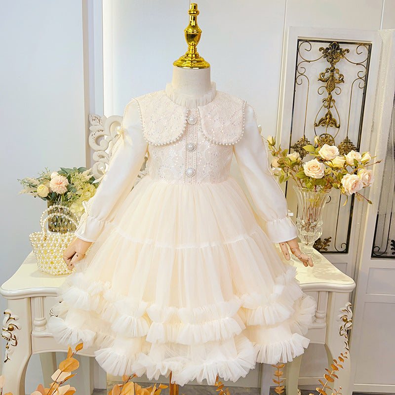 New Autumn Tutu Princess Dress for Girls – Long-Sleeved Cake Skirt Baby Dress - RAC25ZB271GDRESS