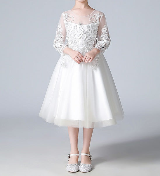 Princess Dress for Girls – Tulle Skirt Flower Girl Birthday Wedding Dress - RAC25ZB269GDRESS