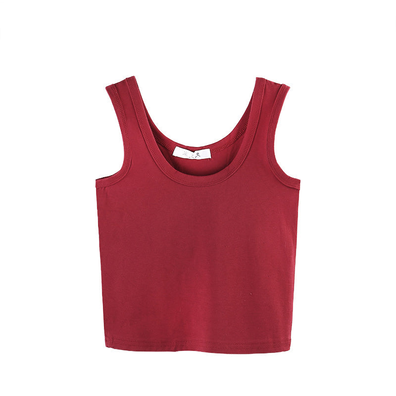 Sleeveless Outerwear Top - Short Bottoming Shirt for Curvy Girls
