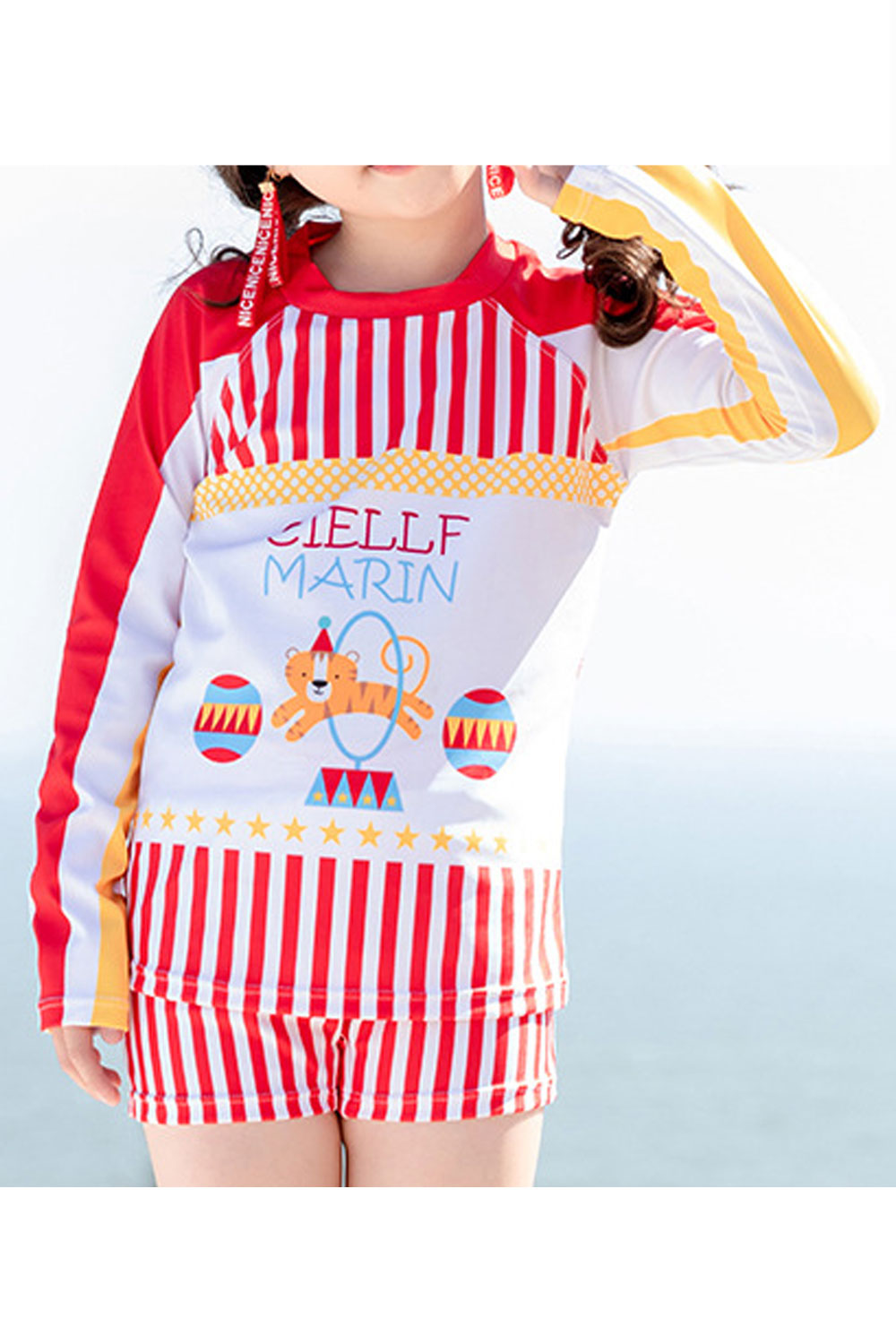 Toddler Girls Long Sleeve Comfortable Soft Sun Protection Swimsuit
