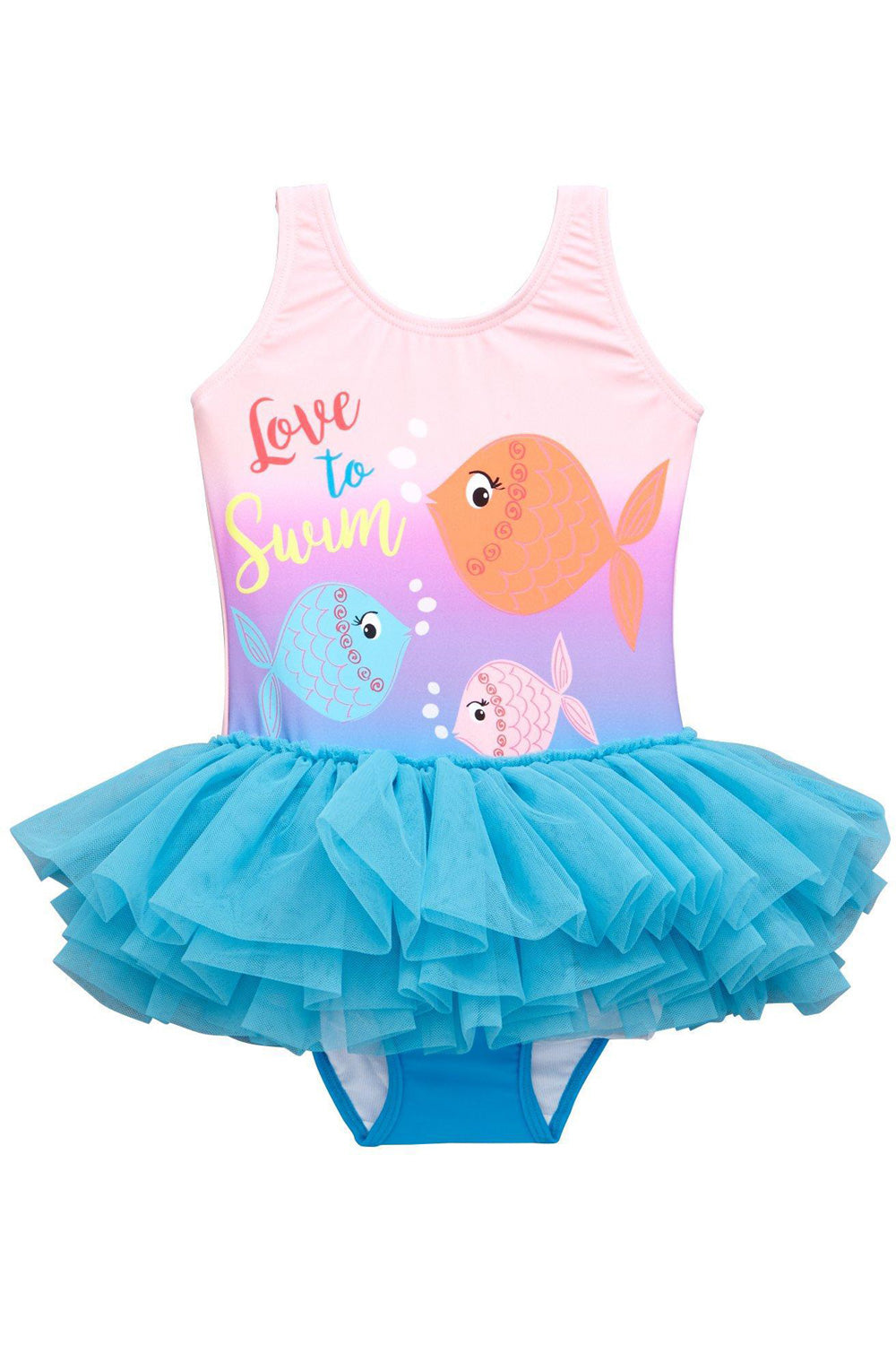 Toddler Girls Cartoon Pattern Sleeveless Round Neck Styled Swimsuit