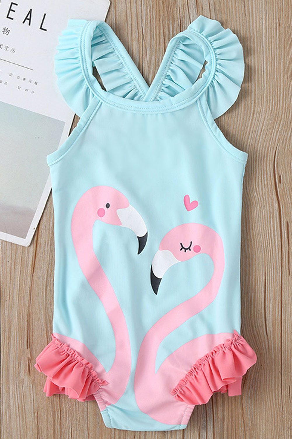 Toddler Girls One Piece Flamingo Printed Splendid Swimsuit