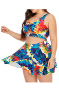 Women Elastic Waistband Printed Pattern Skirt Style Soft Swimwear
