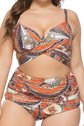 Women Classy Printed Pattern Amazing Two Piece High Waist Swimwear