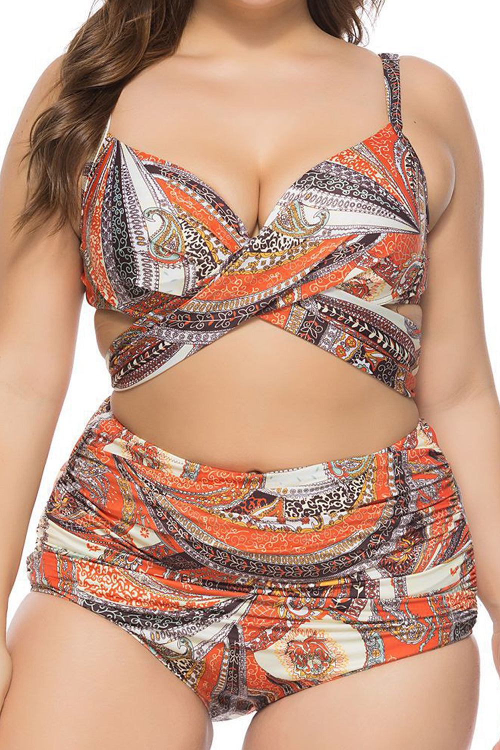 Women Classy Printed Pattern Amazing Two Piece High Waist Swimwear