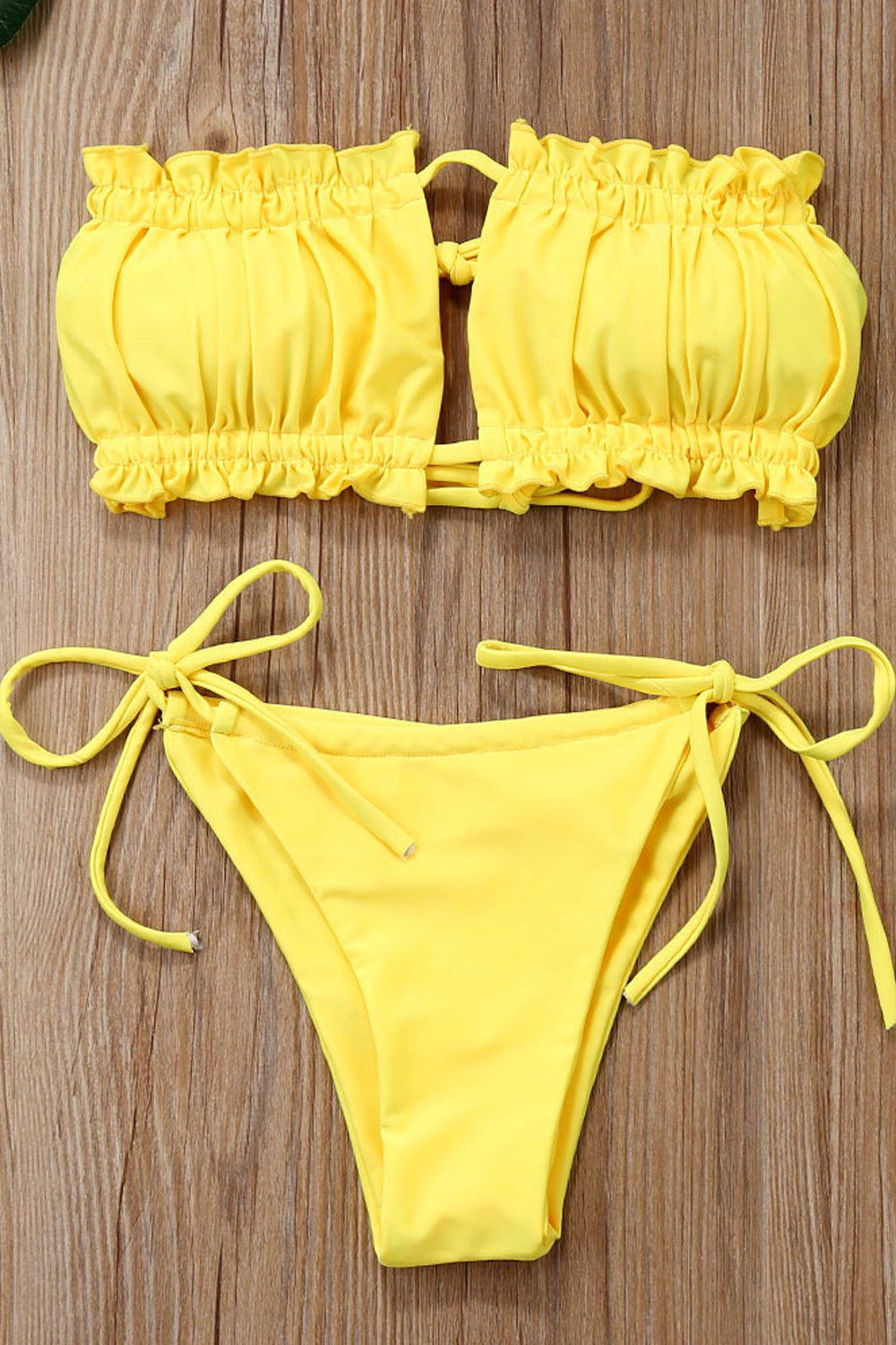 Women Elegant Solid Colored Two Piece Flexible ZBSWimwear