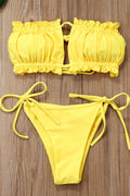 Women Elegant Solid Colored Two Piece Flexible ZBSWimwear