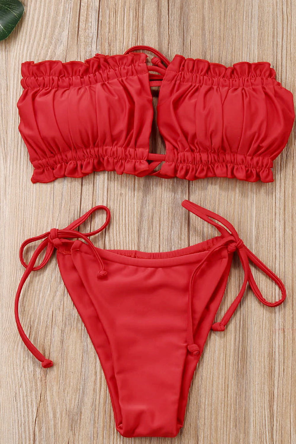 Women Elegant Solid Colored Two Piece Flexible ZBSWimwear