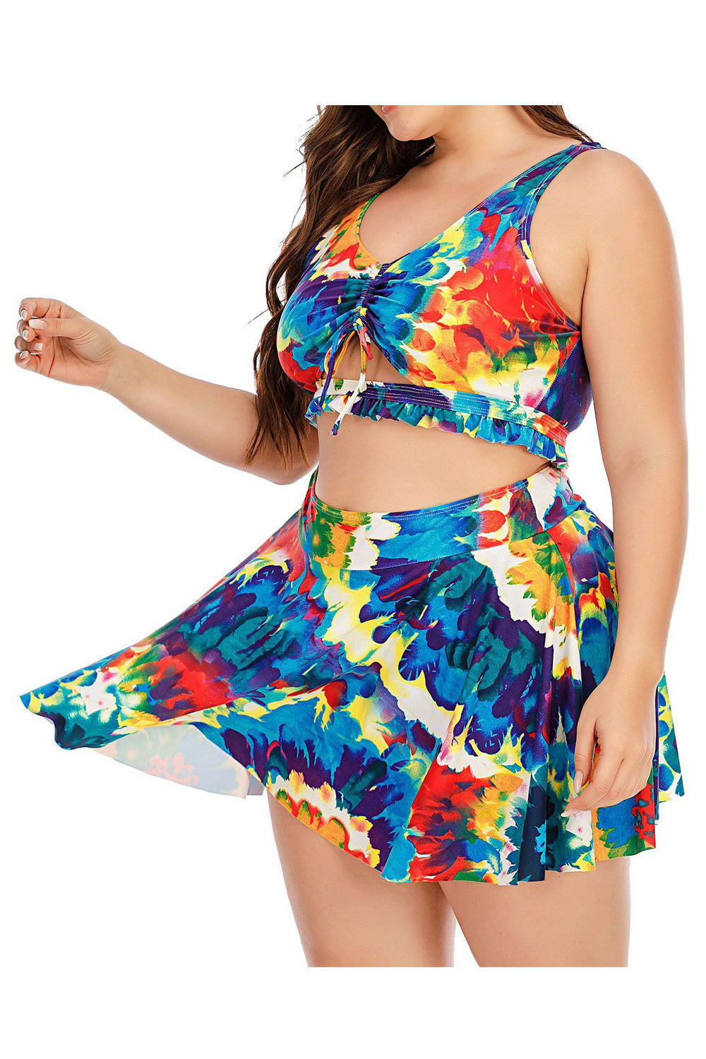 Women Breathable Two Piece Amazing Printed Style Hang Neck Swimwear