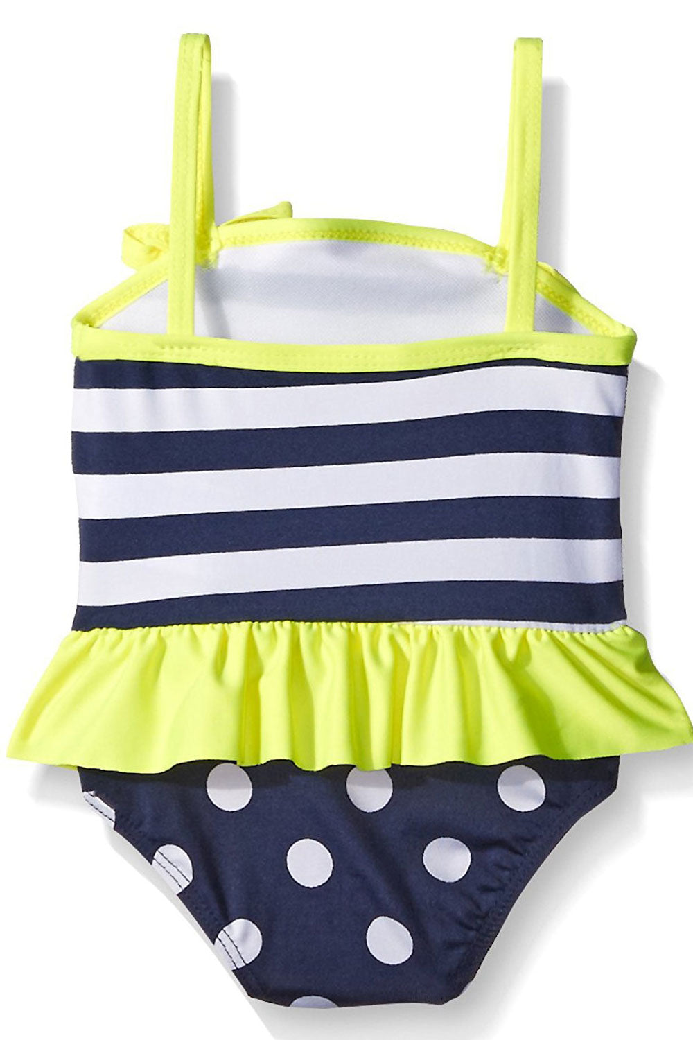 Baby Girls Bow Tie Striped Cartoon Print One Piece Swimwear
