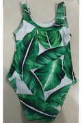 Baby Girls Fashionable Leaf Printed One Piece Soft Swimwear