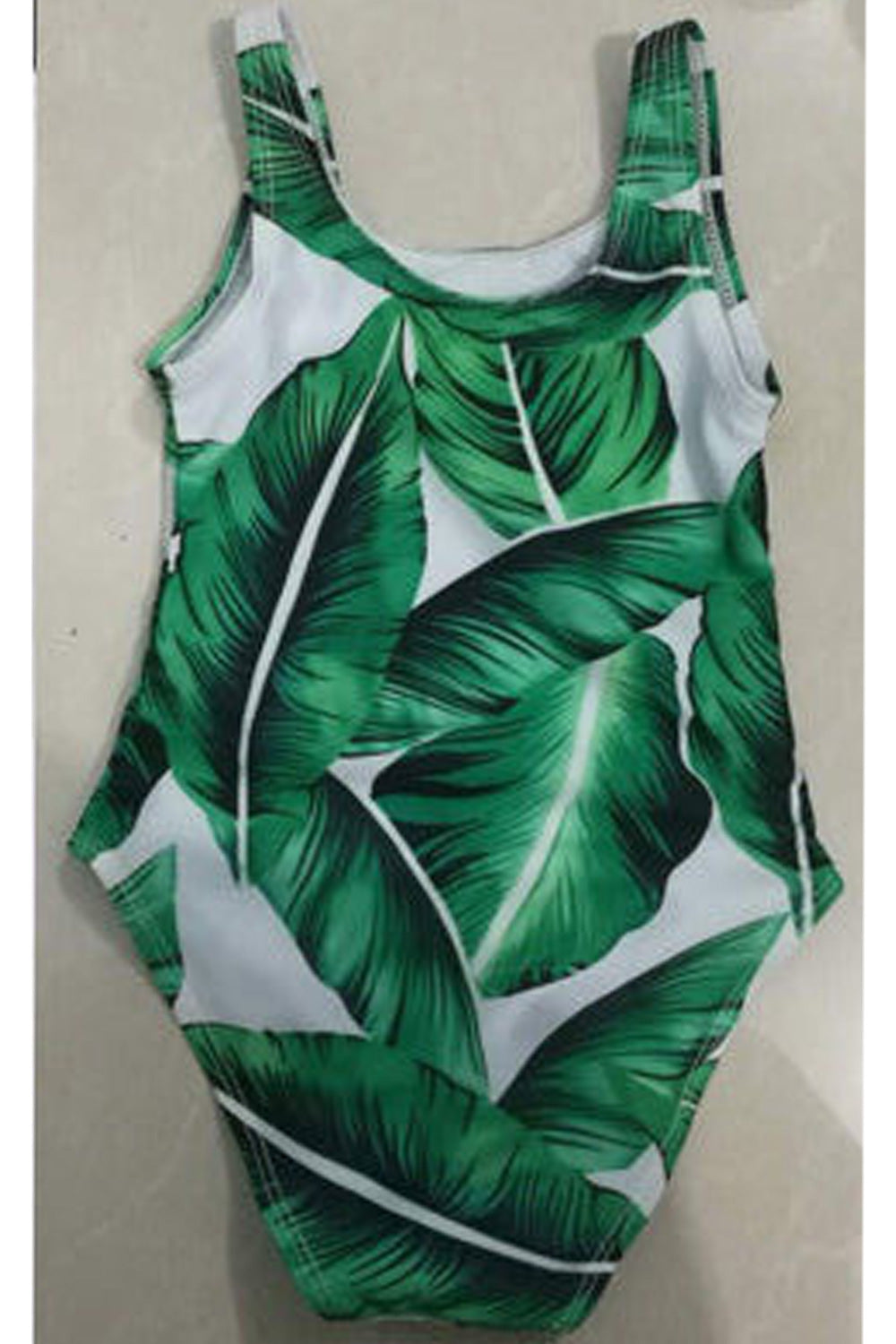 Baby Girls Fashionable Leaf Printed One Piece Soft Swimwear