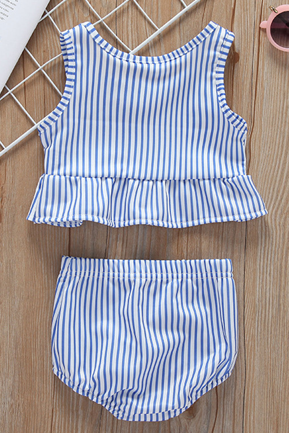 Baby Girls Summer Comfort Striped Two Piece Swimwear Set