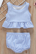 Baby Girls Summer Comfort Striped Two Piece Swimwear Set