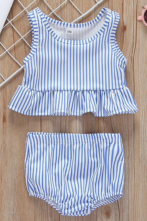 Baby Girls Summer Comfort Striped Two Piece Swimwear Set