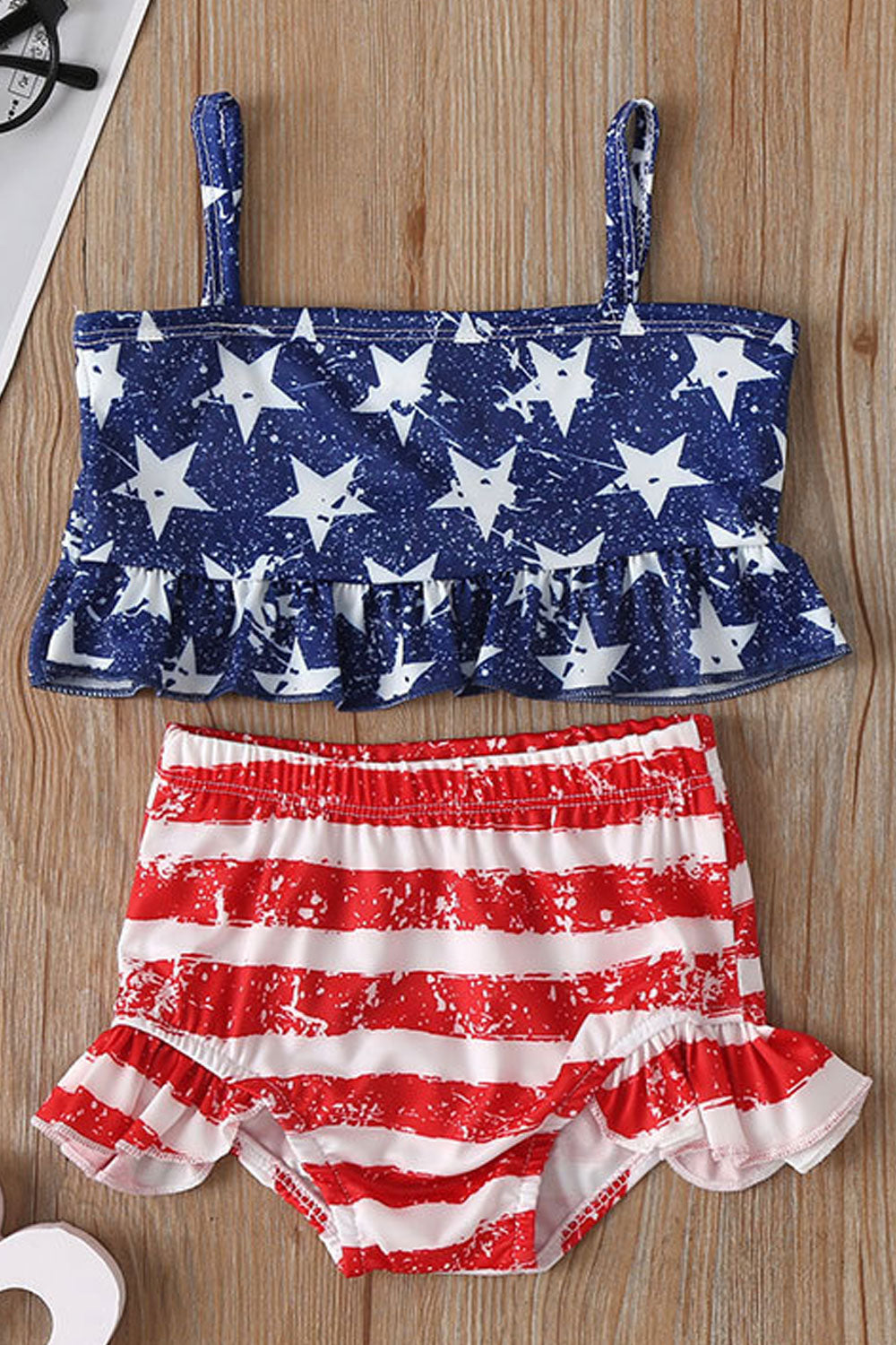 Baby Girl Printed Elastic Waist Seaside One Piece Swimwear