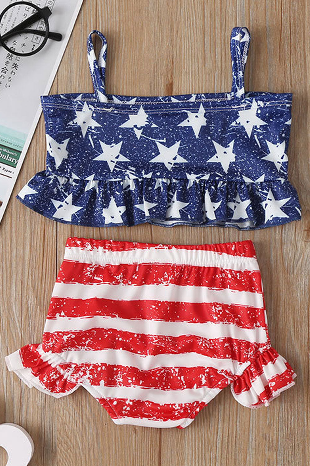 Baby Girl Printed Elastic Waist Seaside One Piece Swimwear