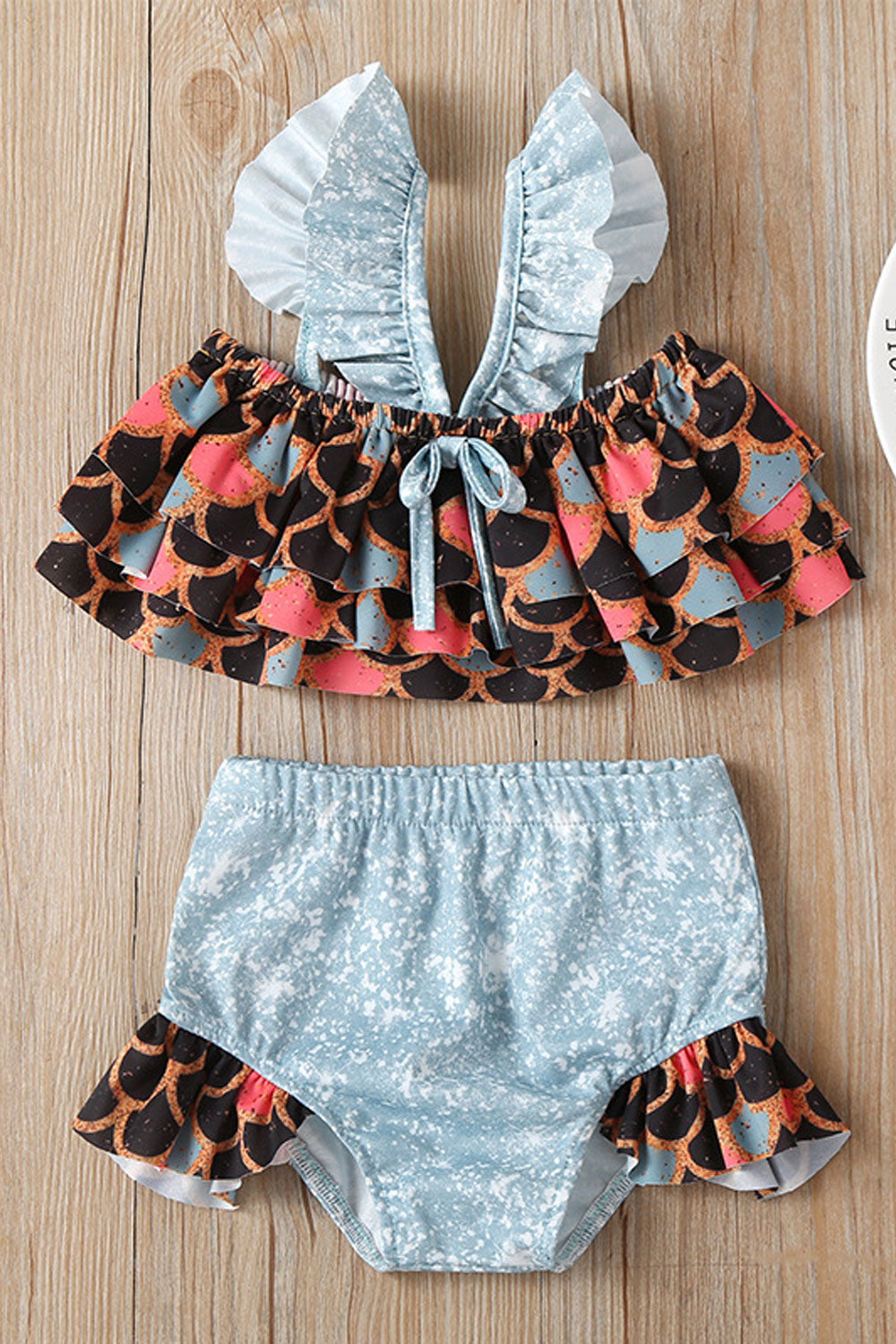 Toddler Girls Stretchable Material Fashionable Printed Swimsuit