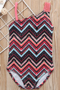 Baby Girls Zig Zag Printed Sleeveless Stylish One Piece Swimwear
