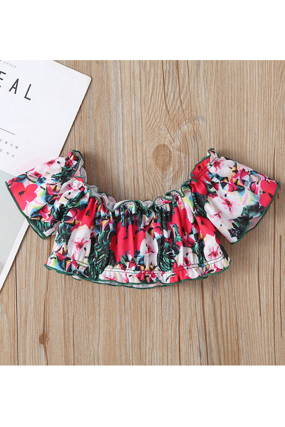 Baby Girls Fashion Floral Printed Two Piece Summer Swimwear