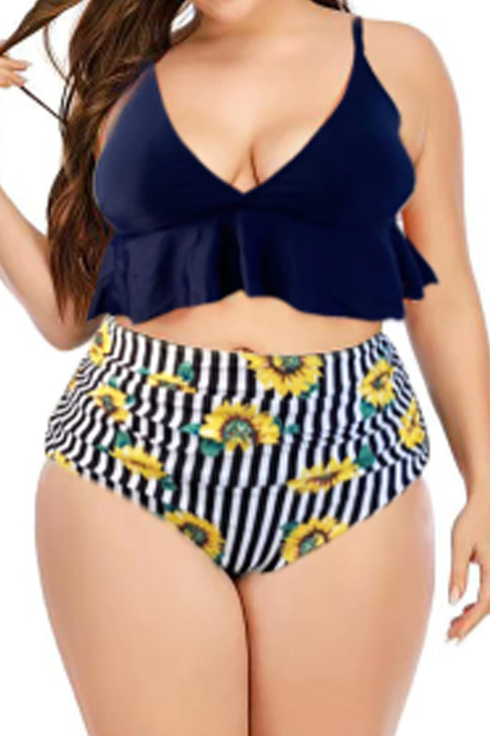 Women Easy Round Neck Floral Printed Bottom Tremendous Swimwear