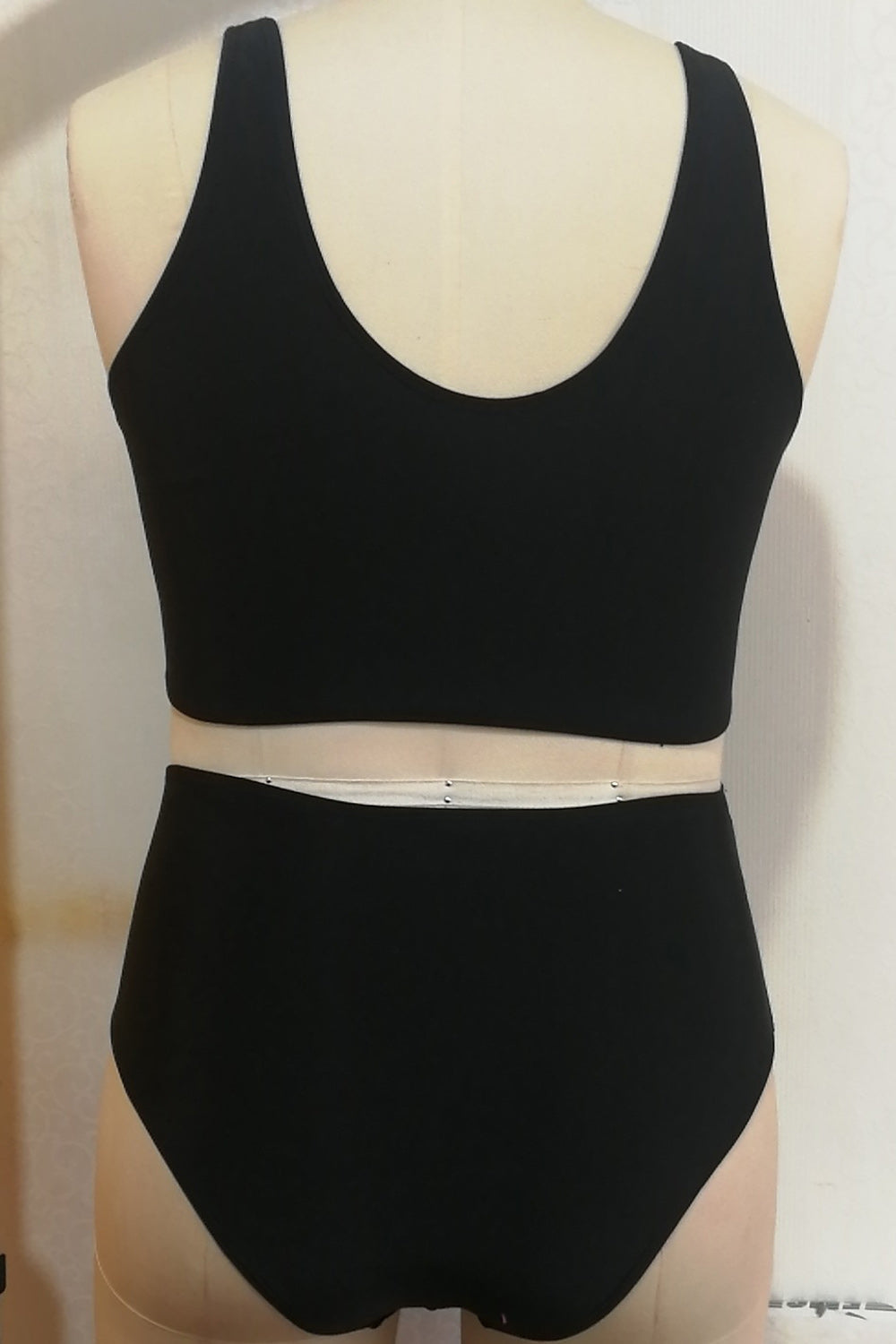 Women Hand Printed Two Piece Convenient Round Neck Smooth Swimwear