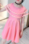Kids Girls Easy Round Neck Solid Colored Fabulous Summer Casual Dress