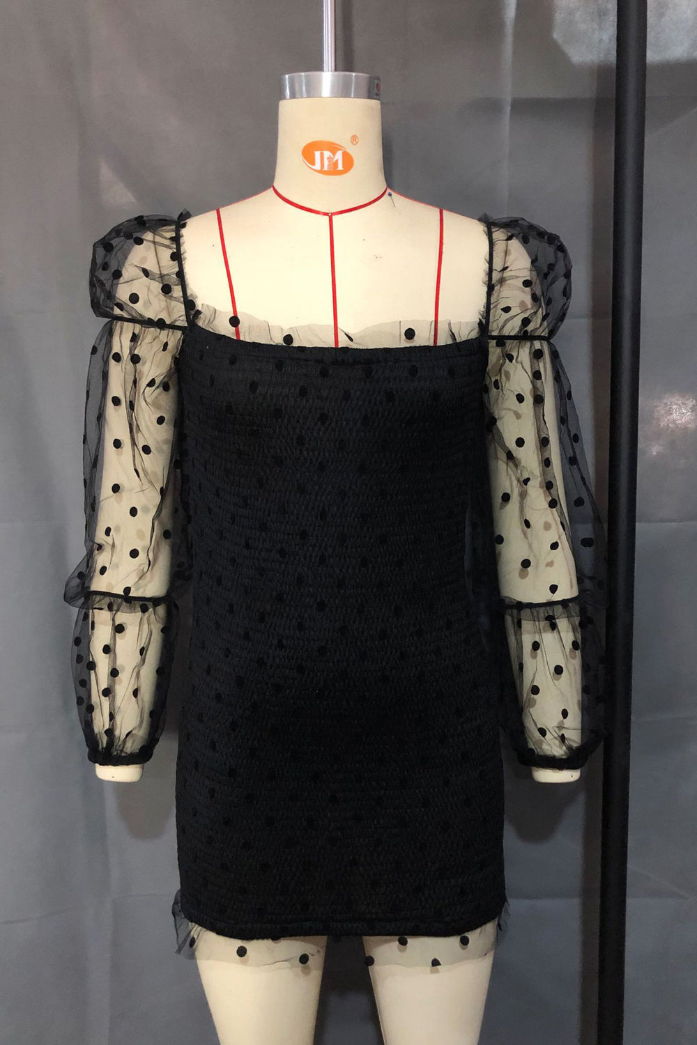 Women Solid Colored Elegant Thin Long Sleeve Square Neck Pretty Dress