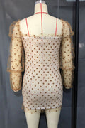 Women Solid Colored Elegant Thin Long Sleeve Square Neck Pretty Dress