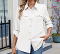 Women's Spring & Summer Casual Shirt - Long Sleeve Adjustable Top | Lightweight Trendy Blouse