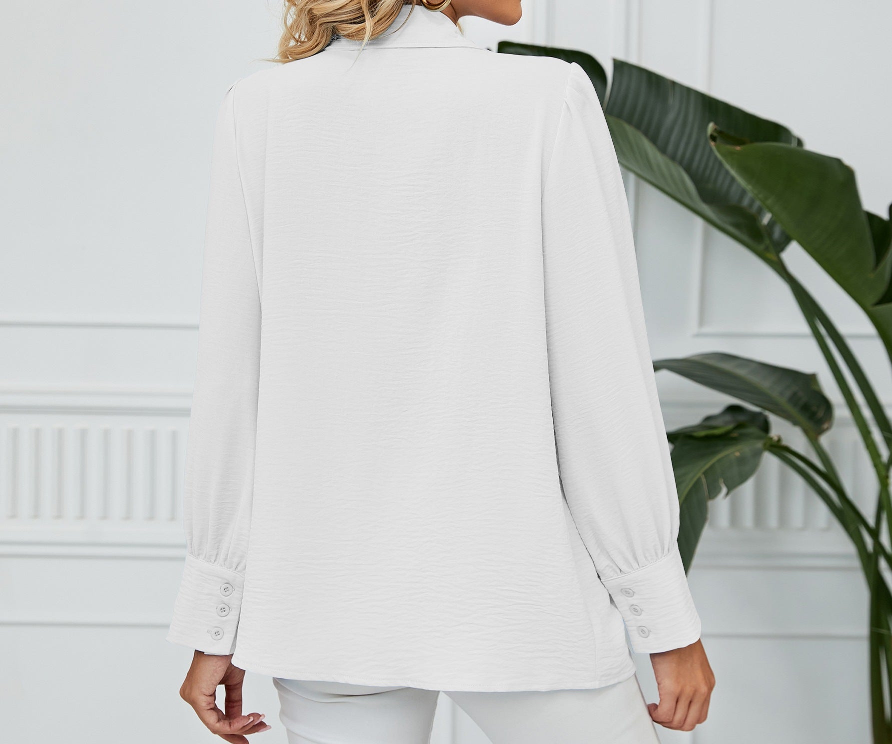 Women's New Chiffon Long Sleeve Loose Fit Button-Front Shirt - Elegant & Lightweight Blouse Top