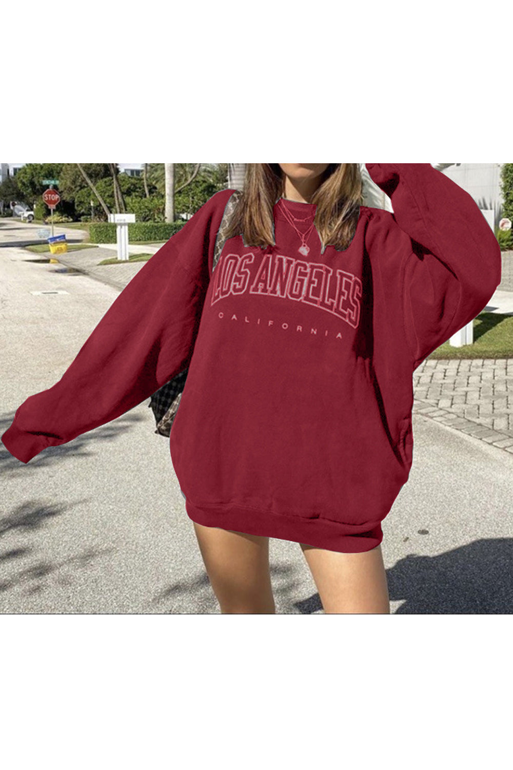 Women Breathable Solid Color Loose Fit Warm Sweatshirt
