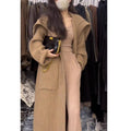 Women's Long Knitted Cardigan - Autumn & Winter Loose Fit Lazy Style Sweater Coat