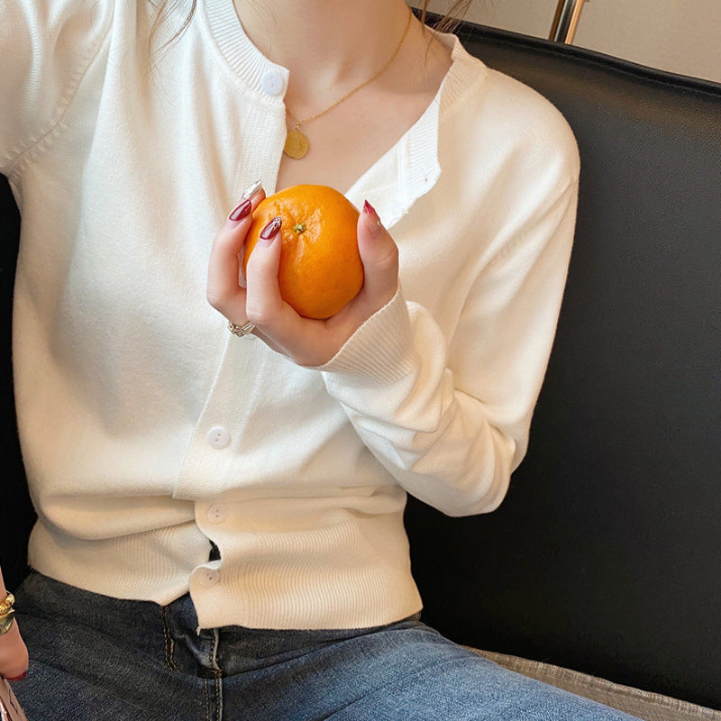 Women's Knitted Sun-Proof Cardigan - Lightweight Versatile Bottoming Top for Early Autumn & Winter