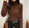 Women's Half Turtleneck Slim Pullover Sweater - New Long Sleeve Knit Top for Autumn & Winter