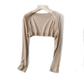 Women's Ultra-Short Summer Sun Protection Knit Cardigan - Lightweight Sheer Cover-Up Sweater