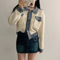 Women's Small Fragrance Style Contrast-Edge Knitted Cardigan