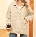 Women's Retro Slim-Fit Loose Denim Jacket - Classic Casual Jean Outerwear Top