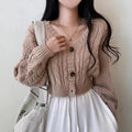 Women  Slim Fit  Knit V-Neck Cardigan
