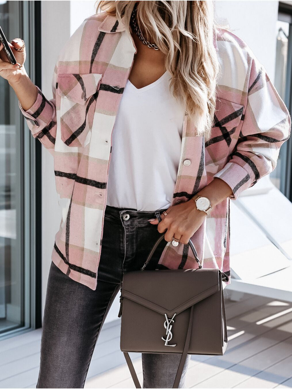 Women's Autumn & Winter Plaid Shirt - Long Sleeve Loose Fit Casual Flannel Blouse