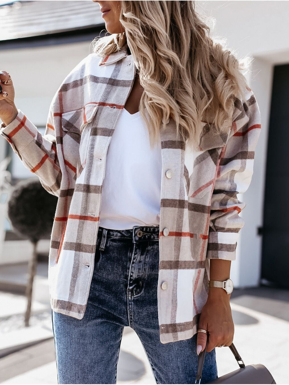 Women's Autumn & Winter Plaid Shirt - Long Sleeve Loose Fit Casual Flannel Blouse