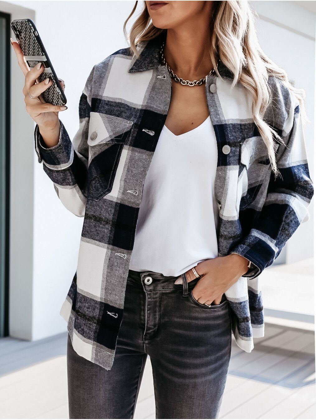 Women's Autumn & Winter Plaid Shirt - Long Sleeve Loose Fit Casual Flannel Blouse