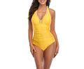 Women Amazing One Piece Solid Colored Hang Neck Slim Fit Comfy Swimwear