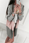 Women Mid Length Comfy Hood Neck Thick Cardigan