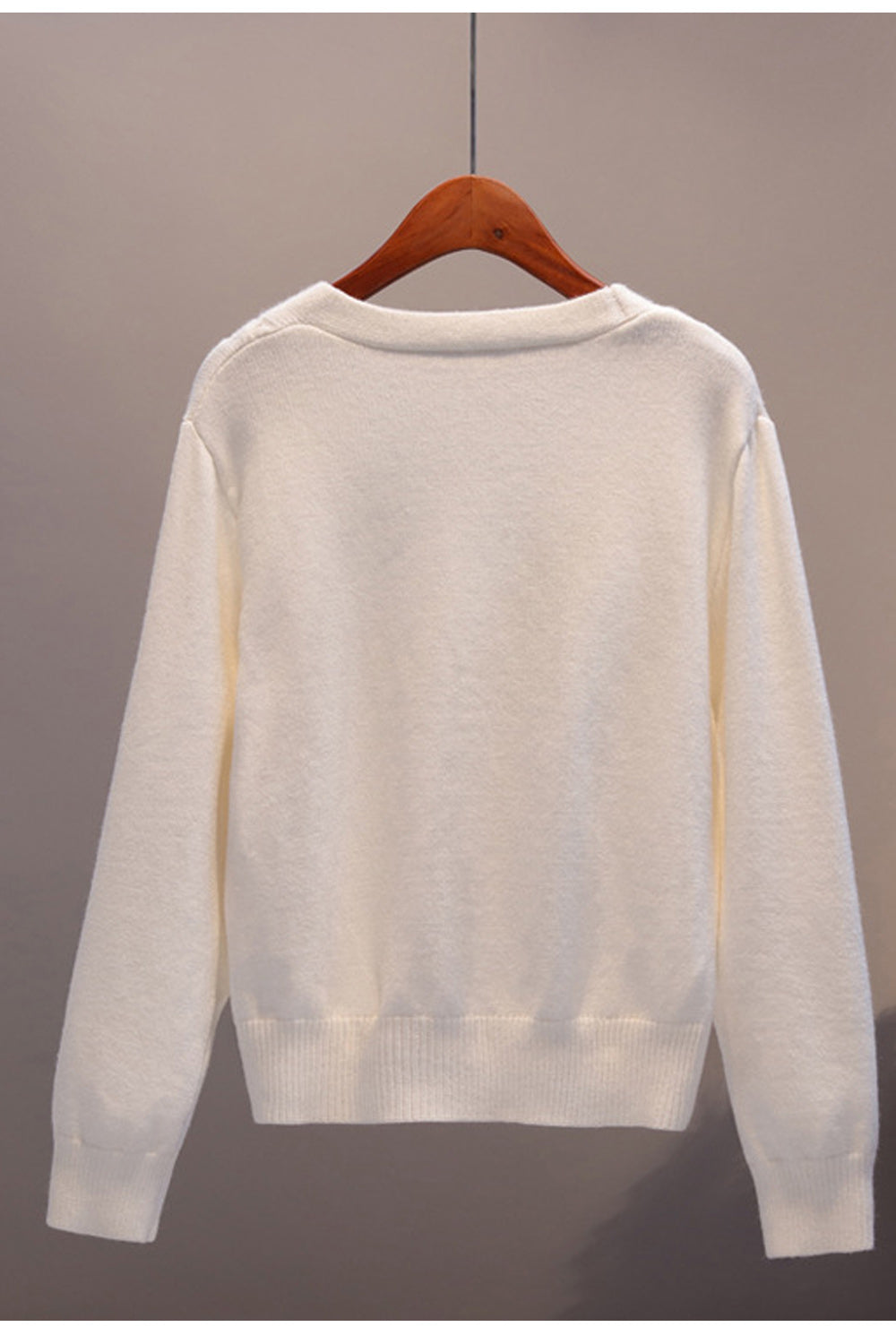 Women Button Closure Long Sleeve V-Neck Elegant Trendy Cardigan