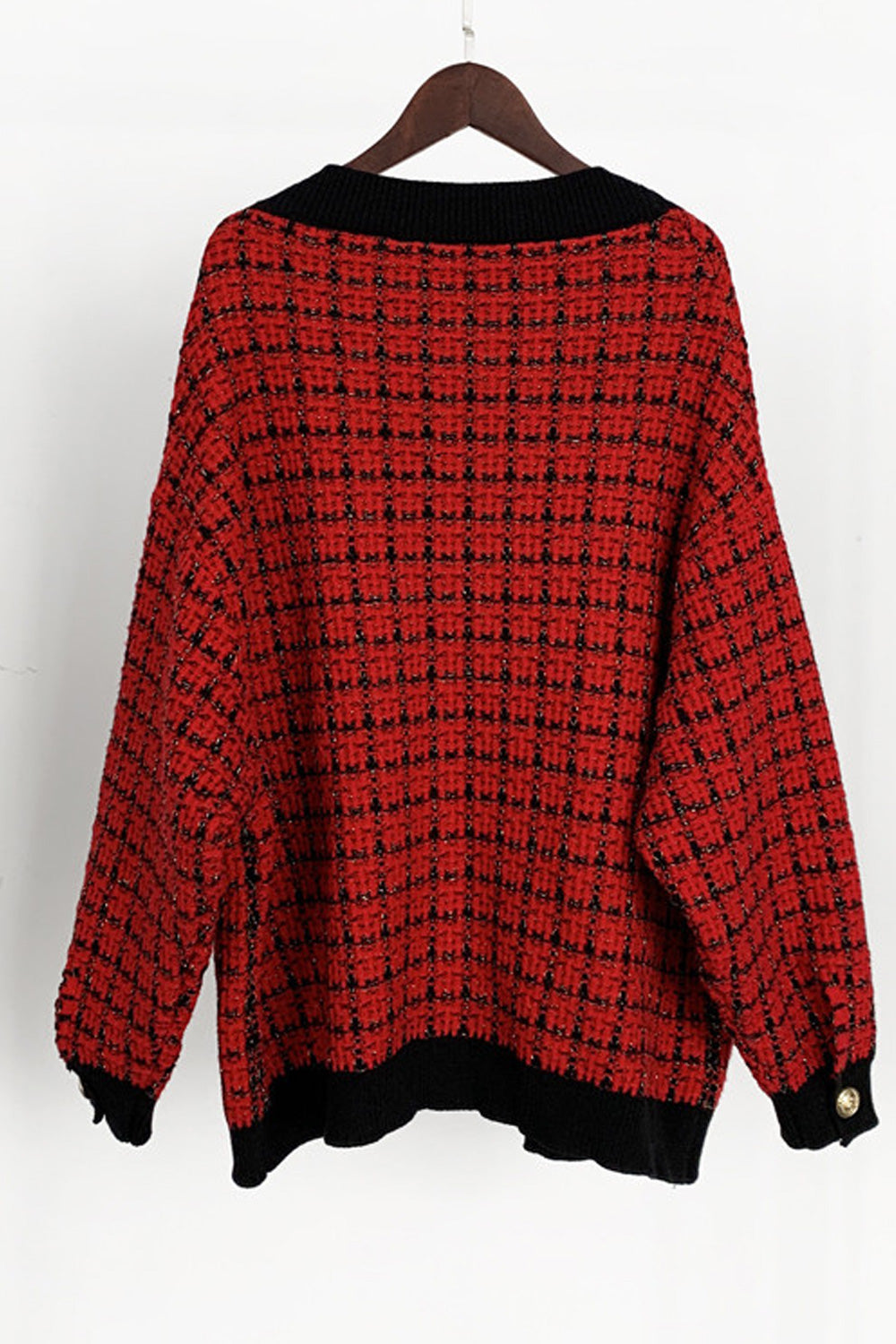 Women V-Neck Open Front Loose Fit Warm Knit Winter Cardigan